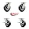 Service Caster 6 Inch Kingpinless Rubber on Aluminum Wheel Swivel Caster Set with 2 Brakes SCC SCC-KP30S620-RAR-2-SLB-2 - alternate 7